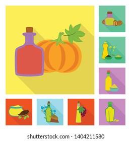 Isolated object of bottle and glass  symbol. Collection of bottle and agriculture stock vector illustration.