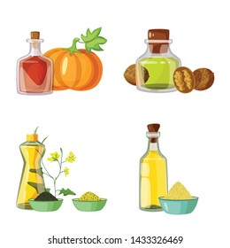 Isolated object of bottle and glass symbol. Set of bottle and agriculture stock symbol for web.