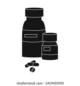 Isolated object of bottle  and pill  symbol. Collection of bottle  and medical stock vector illustration.