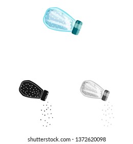 Isolated object of bottle  and salt symbol. Collection of bottle  and pack  stock symbol for web.