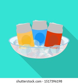 Isolated object of bottle and soda icon. Graphic of bottle and aluminum stock vector illustration.
