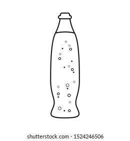 Isolated object of bottle and soda sign. Graphic of bottle and red stock symbol for web.