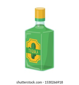 Isolated object of bottle and tequila logo. Graphic of bottle and glass vector icon for Stock.
