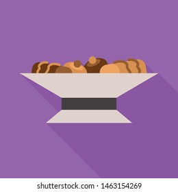 Isolated object of bowl and cake symbol. Set of bowl and dessert stock vector illustration.