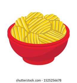 Isolated object of bowl and chip icon. Web element of bowl and potato Stock symbol for web.