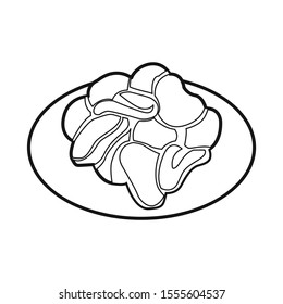 Isolated object of bowl and chip logo. Graphic of bowl and crunchy Stock vector illustration.