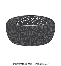 Isolated object of bowl and salty symbol. Set of bowl and hill  stock symbol for web.