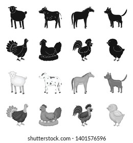 Isolated object of breeding and kitchen  icon. Collection of breeding and organic  stock vector illustration.