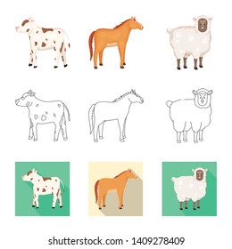 Isolated object of breeding and kitchen  icon. Set of breeding and organic  vector icon for stock.