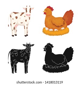Isolated object of breeding and kitchen  icon. Set of breeding and organic  stock symbol for web.
