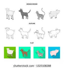 Isolated object of breeding and kitchen  logo. Collection of breeding and organic  stock symbol for web.