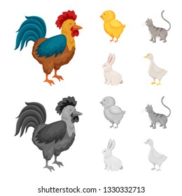 Isolated object of breeding and kitchen  logo. Collection of breeding and organic  stock vector illustration.