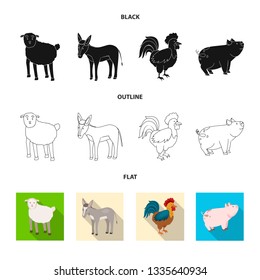 Isolated object of breeding and kitchen  logo. Collection of breeding and organic  stock vector illustration.