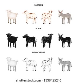 Isolated object of breeding and kitchen  logo. Set of breeding and organic  stock symbol for web.