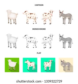Isolated object of breeding and kitchen  logo. Collection of breeding and organic  stock vector illustration.
