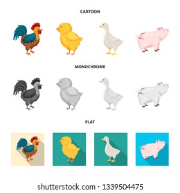 Isolated object of breeding and kitchen  logo. Collection of breeding and organic  stock symbol for web.