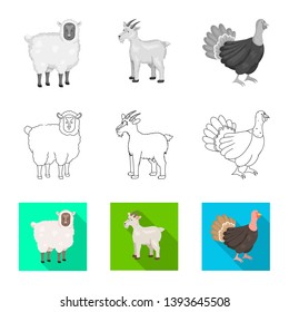 Isolated object of breeding and kitchen  logo. Collection of breeding and organic  stock vector illustration.