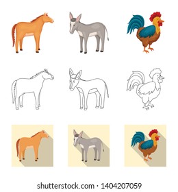 Isolated object of breeding and kitchen  logo. Set of breeding and organic  vector icon for stock.