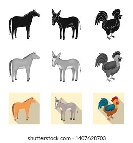 Isolated object of breeding and kitchen  logo. Set of breeding and organic  vector icon for stock.