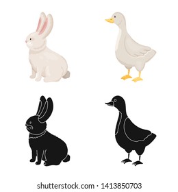 Isolated object of breeding and kitchen  logo. Collection of breeding and organic  stock symbol for web.
