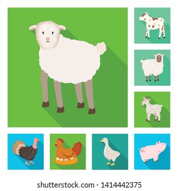 Isolated object of breeding and kitchen  logo. Collection of breeding and organic  stock symbol for web.