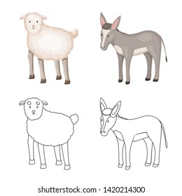 Isolated object of breeding and kitchen  logo. Collection of breeding and organic  vector icon for stock.