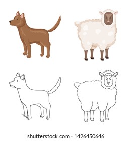 Isolated object of breeding and kitchen logo. Set of breeding and organic stock vector illustration.
