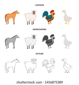 Isolated object of breeding and kitchen logo. Set of breeding and organic stock vector illustration.