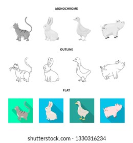 Isolated object of breeding and kitchen  sign. Collection of breeding and organic  stock vector illustration.