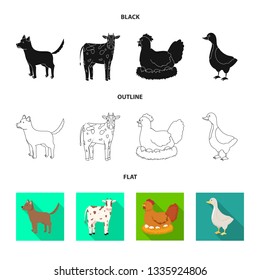 Isolated object of breeding and kitchen  sign. Set of breeding and organic  vector icon for stock.