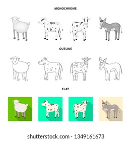 Isolated object of breeding and kitchen  sign. Set of breeding and organic  stock vector illustration.