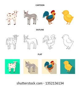 Isolated object of breeding and kitchen  sign. Set of breeding and organic  stock symbol for web.