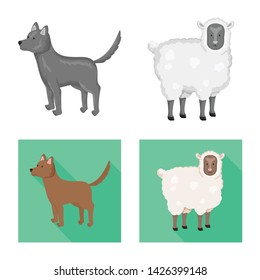 Isolated object of breeding and kitchen sign. Set of breeding and organic stock symbol for web.