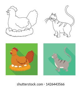 Isolated object of breeding and kitchen sign. Set of breeding and organic vector icon for stock.