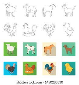 Isolated object of breeding and kitchen sign. Set of breeding and organic stock symbol for web.