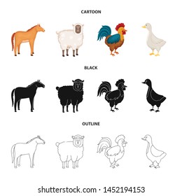 Isolated object of breeding and kitchen sign. Set of breeding and organic stock vector illustration.