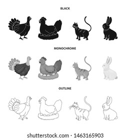 Isolated object of breeding and kitchen sign. Set of breeding and organic vector icon for stock.