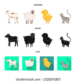 Isolated object of breeding and kitchen  symbol. Set of breeding and organic  stock symbol for web.