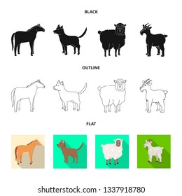 Isolated object of breeding and kitchen  symbol. Collection of breeding and organic  stock vector illustration.