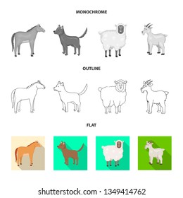 Isolated object of breeding and kitchen  symbol. Set of breeding and organic  stock symbol for web.