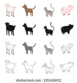 Isolated object of breeding and kitchen  symbol. Set of breeding and organic  stock symbol for web.