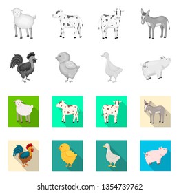 Isolated object of breeding and kitchen  symbol. Set of breeding and organic  stock symbol for web.