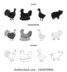 Isolated object of breeding and kitchen  symbol. Collection of breeding and organic  stock vector illustration.