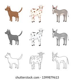 Isolated object of breeding and kitchen  symbol. Collection of breeding and organic  stock vector illustration.
