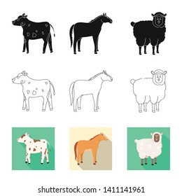 Isolated object of breeding and kitchen  symbol. Collection of breeding and organic  stock vector illustration.
