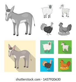 Isolated object of breeding and kitchen symbol. Set of breeding and organic stock symbol for web.