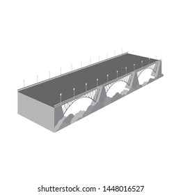 Isolated object of bridge and building icon. Set of bridge and autobahn stock symbol for web.