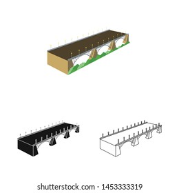 Isolated object of bridge and building symbol. Set of bridge and autobahn stock vector illustration.