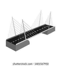 Isolated object of bridge and construction symbol. Collection of bridge and suspended  vector icon for stock.