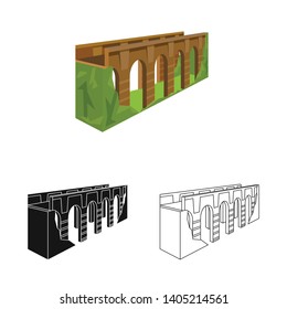 Isolated object of bridge and relocation logo. Collection of bridge and column vector icon for stock.